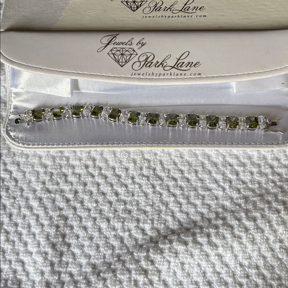 Park Lane Elegant Green Gemstone Bracelet